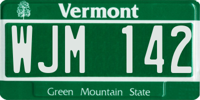 VT license plate WJM142