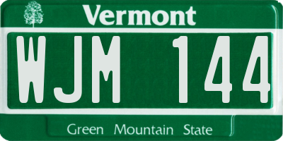 VT license plate WJM144