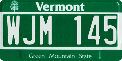 VT license plate WJM145