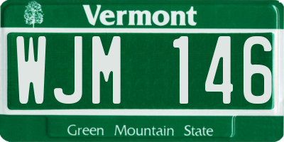 VT license plate WJM146