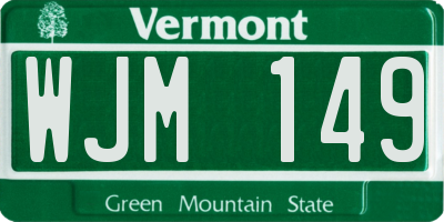 VT license plate WJM149