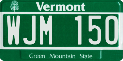VT license plate WJM150