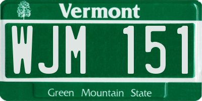 VT license plate WJM151