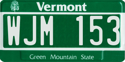 VT license plate WJM153