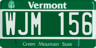 VT license plate WJM156