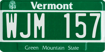 VT license plate WJM157