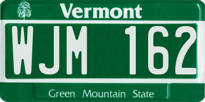 VT license plate WJM162