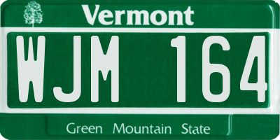 VT license plate WJM164