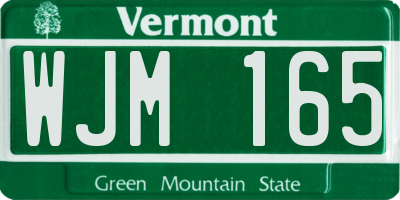 VT license plate WJM165