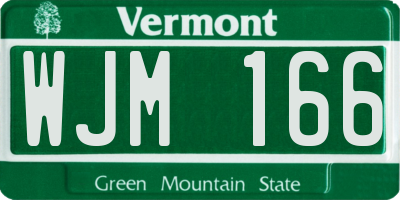 VT license plate WJM166