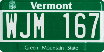 VT license plate WJM167
