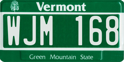 VT license plate WJM168
