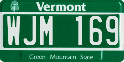 VT license plate WJM169