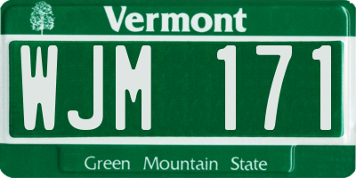 VT license plate WJM171