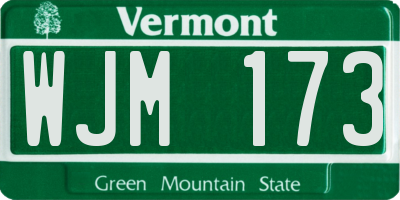 VT license plate WJM173