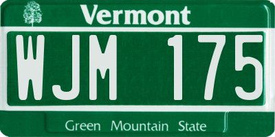 VT license plate WJM175