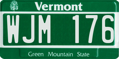 VT license plate WJM176