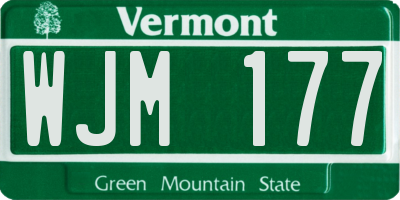 VT license plate WJM177