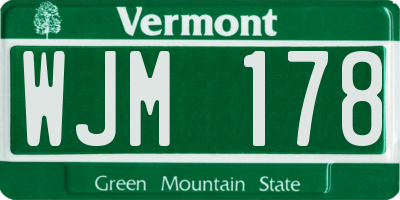 VT license plate WJM178