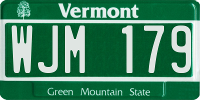 VT license plate WJM179