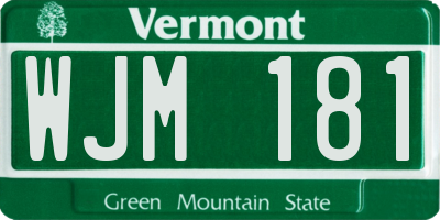 VT license plate WJM181