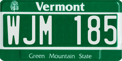 VT license plate WJM185
