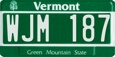 VT license plate WJM187
