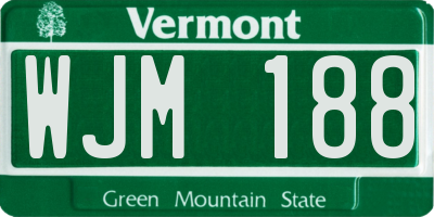 VT license plate WJM188