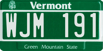 VT license plate WJM191