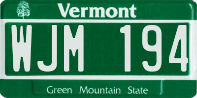 VT license plate WJM194