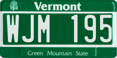 VT license plate WJM195