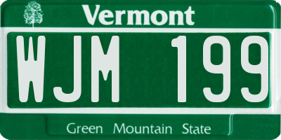VT license plate WJM199