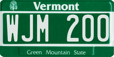 VT license plate WJM200