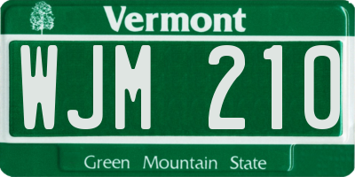 VT license plate WJM210