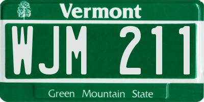 VT license plate WJM211