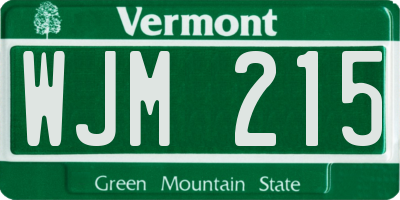 VT license plate WJM215