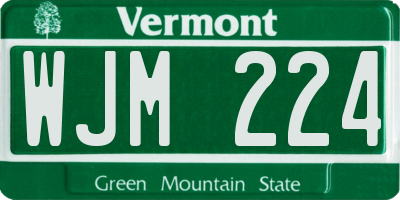 VT license plate WJM224