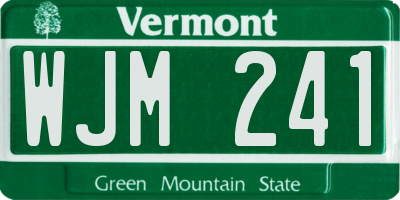 VT license plate WJM241