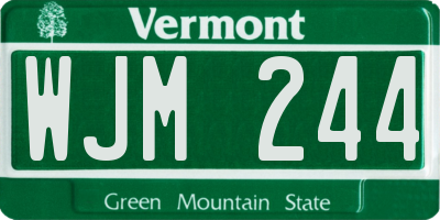 VT license plate WJM244