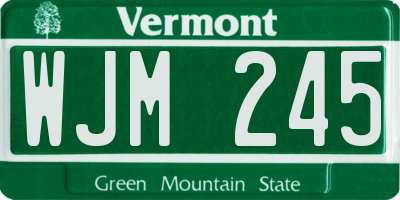 VT license plate WJM245
