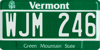 VT license plate WJM246