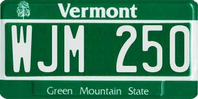 VT license plate WJM250