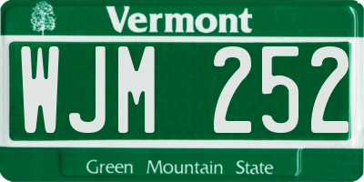 VT license plate WJM252
