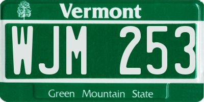 VT license plate WJM253