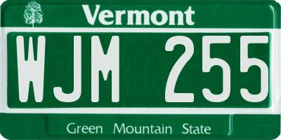 VT license plate WJM255