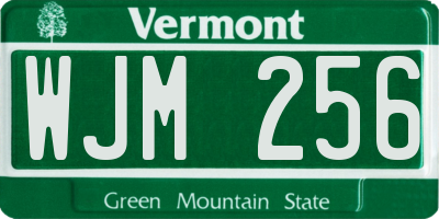 VT license plate WJM256