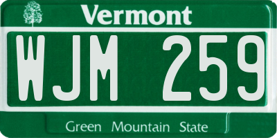 VT license plate WJM259