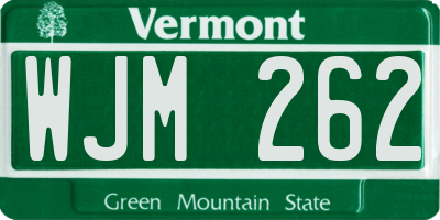 VT license plate WJM262
