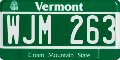 VT license plate WJM263