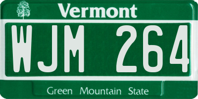 VT license plate WJM264